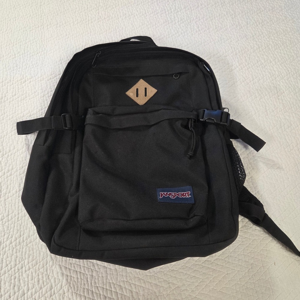 JanSport Black Classic Backpack School Travel Bag Laptop Sleeve Lash Tab